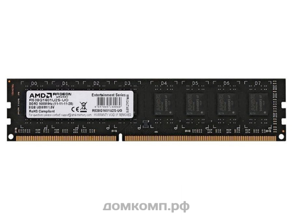 Оперативная память 8 Гб DDR3 PC3-12800 AMD (R538G1601U2S-UO) CL11